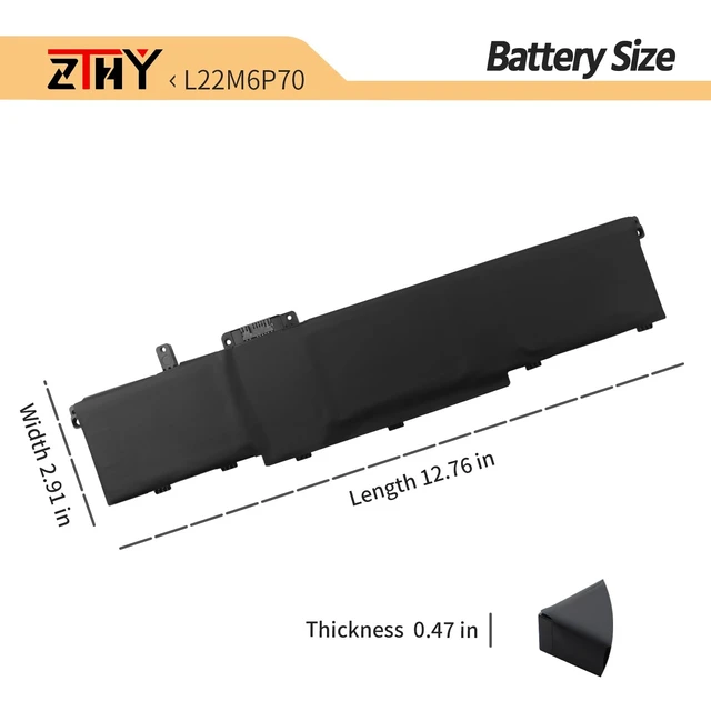 Alt view image 6 of 7 - L22M6P70 Laptop Battery for Lenovo ThinkPad P16 Gen 1 P16 Gen 2 P14s Gen 5 L22L6P70 L21L6P70 L21M6P70 SB11H56292 5B11H56391 SB11H56293 5B11H56392 8270mAh 11.31V 93.5Wh