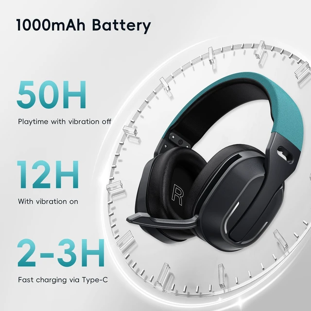 Alt view image 5 of 7 - Over-Ear Headphones, 50H Playtime Headset with White Noise,Green Bluetooth 6.0 Headphones, HiFi Sound, Timer & Relaxation Modes, USB C Wired Audio, Lightweight for Music Lovers/Sleep/Work