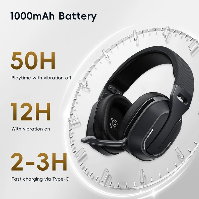 Alt view image 5 of 7 - Over-Ear Headphones, 50H Playtime Headset with White Noise,Black Bluetooth 6.0 Headphones, HiFi Sound, Timer & Relaxation Modes, USB C Wired Audio, Lightweight for Music Lovers/Sleep/Work