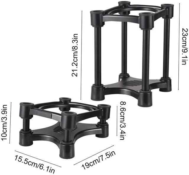 Alt view image 2 of 7 - Desktop Speaker Stands, for 5/6/8 inch Speakers, Shock Absorber Removable Portable Speaker Monitor Stands with Adjustable Tilt Angle Antislip and Stable Suction Cups