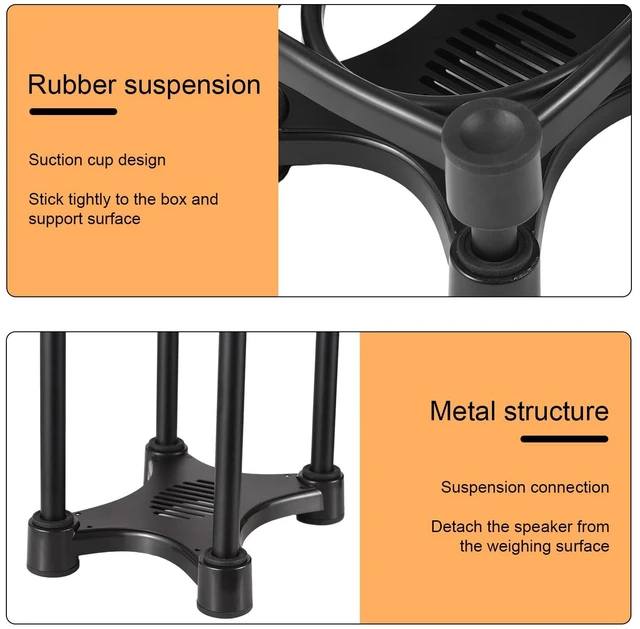 Alt view image 5 of 7 - Desktop Speaker Stands, for 5/6/8 inch Speakers, Shock Absorber Removable Portable Speaker Monitor Stands with Adjustable Tilt Angle Antislip and Stable Suction Cups