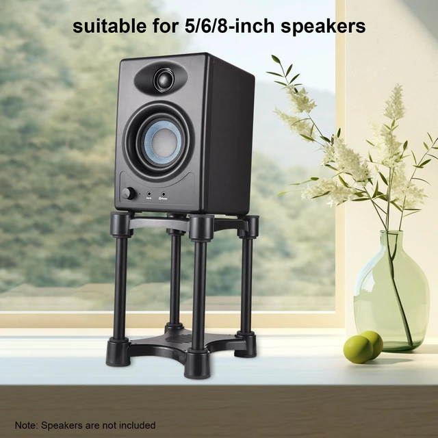 Alt view image 7 of 7 - Desktop Speaker Stands, for 5/6/8 inch Speakers, Shock Absorber Removable Portable Speaker Monitor Stands with Adjustable Tilt Angle Antislip and Stable Suction Cups