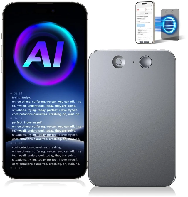 Main image of AI Voice Recorder with Transcribe,Mind Mapping & AI Summary,Supports 118+ Languages,APP Control,Compatible with GPT-5 Compatible,64GB Audio Recorder for Lectures,Phone Calls, Meetings,Interviews