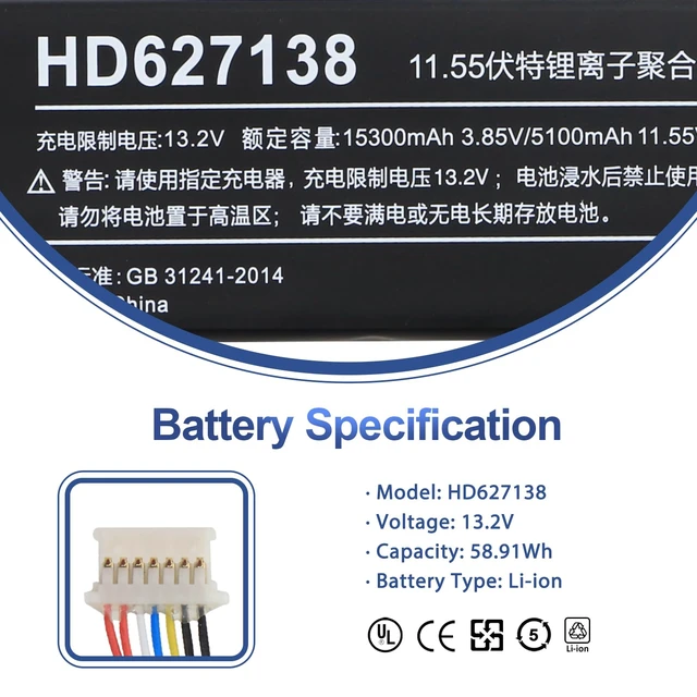 Alt view image 2 of 7 - HD627138 AEC627138 Laptop Battery Replacement for ONE OnexPlayer 1S Game Player 11.55V 58.91Wh 5100mAh with Tools