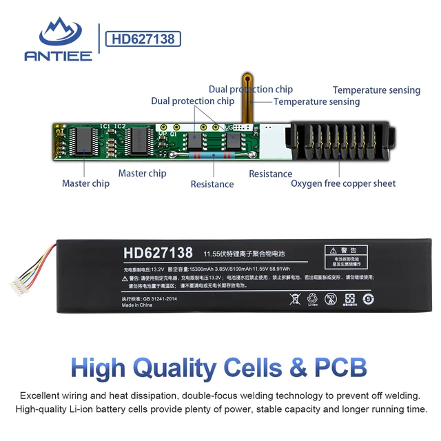 Alt view image 4 of 7 - HD627138 AEC627138 Laptop Battery Replacement for ONE OnexPlayer 1S Game Player 11.55V 58.91Wh 5100mAh with Tools