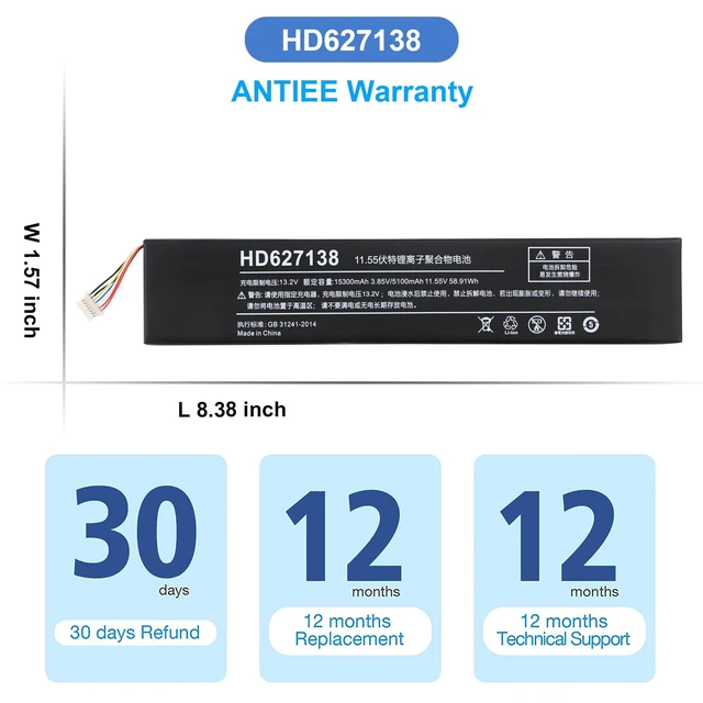 Alt view image 7 of 7 - HD627138 AEC627138 Laptop Battery Replacement for ONE OnexPlayer 1S Game Player 11.55V 58.91Wh 5100mAh with Tools