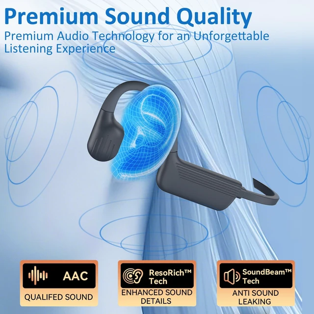 Alt view image 7 of 7 - Swimming Headphones, IP68 Waterproof Bone Conduction Headphones, Bluetooth 6.0 &MP3 with32GB Memory Card, Skin Open Ear Swim Earbuds with Adjustable Headband for Swim Cap/Hat, Magnetic Charging(Grey)