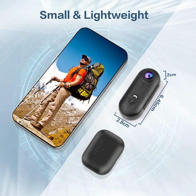 Alt view image 5 of 7 - 4K Thumb Action Camera, Sports & Action Video Cameras Portable for Cycling, Motorcycle (with 64G-Card, Black)
