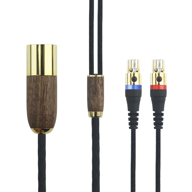 Main image of 3m/10ft Replacement Audio Cable 4-pin XLR Balanced Walnut Wood Shell Cable Compatible with Audeze LCD-2, LCD-4, LCD-3, LCD-X, LCD-XC Headphone 6N OCC Copper Silver Plated Cord