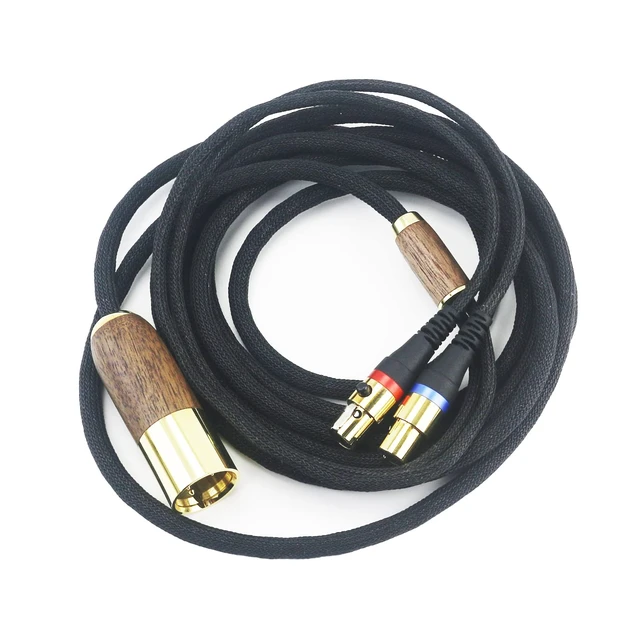 Alt view image 5 of 7 - 3m/10ft Replacement Audio Cable 4-pin XLR Balanced Walnut Wood Shell Cable Compatible with Audeze LCD-2, LCD-4, LCD-3, LCD-X, LCD-XC Headphone 6N OCC Copper Silver Plated Cord