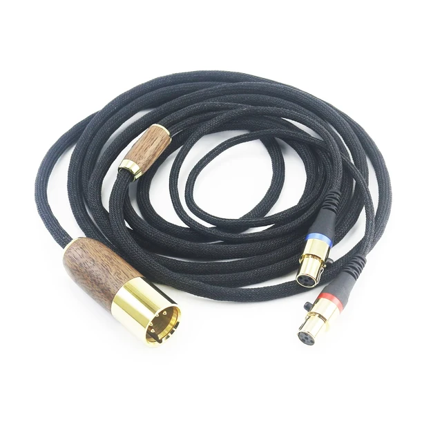 Alt view image 6 of 7 - 3m/10ft Replacement Audio Cable 4-pin XLR Balanced Walnut Wood Shell Cable Compatible with Audeze LCD-2, LCD-4, LCD-3, LCD-X, LCD-XC Headphone 6N OCC Copper Silver Plated Cord