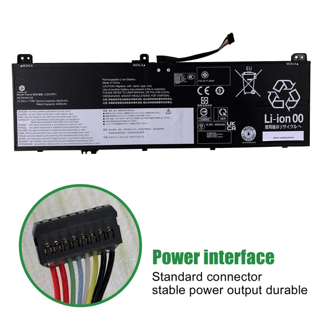 Alt view image 3 of 5 - L22C4PA1 SB11K38965 5B11K38968 Laptop Battery Replacement for Lenovo Yoga 7 14ARP8 14IRL8 14IML9 16ARP8 16IRL8 Series SB11N45990 5B11N46035 L22M4PA1 SB11K38964 5B11K38966 L22D4PA1 15.36V 71Wh