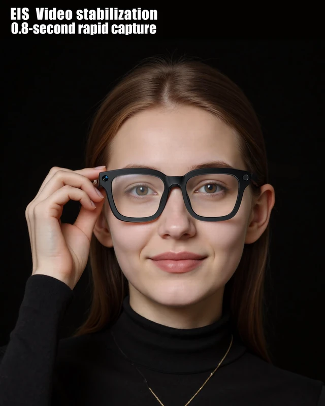 Alt view image 5 of 7 - AI Smart Glasses with Camera and Realtime Translation (Black +Clear lens) with HD Camera for Video Photo, Bluetooth and Wifi Transfer, with Microphone for Talk, Light Weight