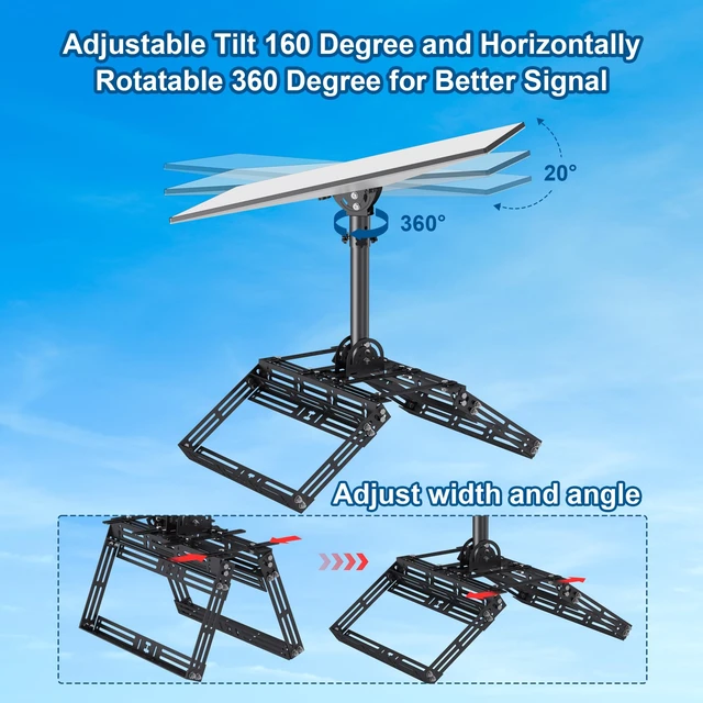 Alt view image 3 of 7 - Roof Ridge Mount for Starlink Gen 3, 8 Piece Bricks Starlink Mounting Kit with Tilt Angle Adjustable Pipe Adapter, Starlink Internet Kit Satellite Pole Mount for Starlink Gen 3 Standard Dish