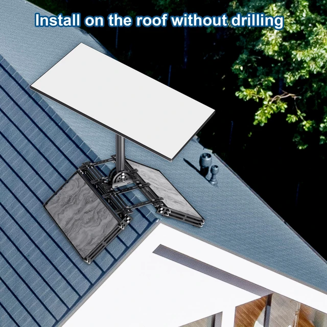 Alt view image 4 of 7 - Roof Ridge Mount for Starlink Gen 3, 8 Piece Bricks Starlink Mounting Kit with Tilt Angle Adjustable Pipe Adapter, Starlink Internet Kit Satellite Pole Mount for Starlink Gen 3 Standard Dish