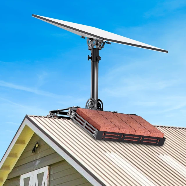 Alt view image 6 of 7 - Roof Ridge Mount for Starlink Gen 3, 8 Piece Bricks Starlink Mounting Kit with Tilt Angle Adjustable Pipe Adapter, Starlink Internet Kit Satellite Pole Mount for Starlink Gen 3 Standard Dish