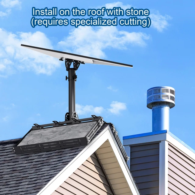 Alt view image 5 of 7 - Roof Ridge Mount for Starlink Gen 3, 8 Piece Bricks Starlink Mounting Kit with Tilt Angle Adjustable Pipe Adapter, Starlink Internet Kit Satellite Pole Mount for Starlink Gen 3 Standard Dish