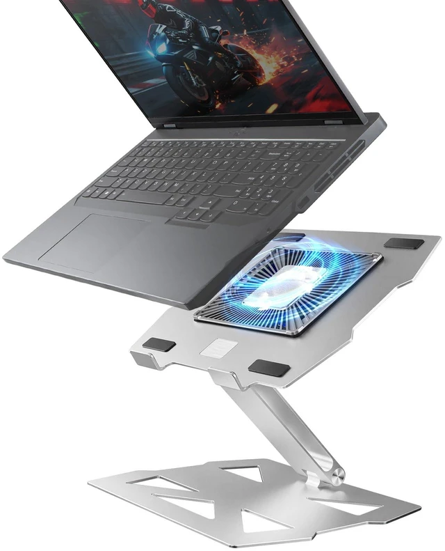Main image of Laptop Cooling Stand with Peltier Cooler Adjustable Height & Angle, Whisper-Quiet Aluminum Thermoelectric Cooler for 12-19 Inch Laptops, MacBook/Dell/HP/Lenovo Fast Cooling Notebook