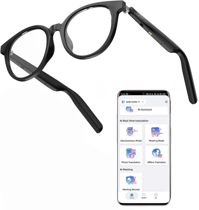Main image of AI Glasses for Men & Women, Smart Glasses Powered by ChatGPT with 74-Language Translation, Bluetooth 5.4 Glasses,Blue Light Filtering,11H Music Play for Driving, Travel, Business Daily Use