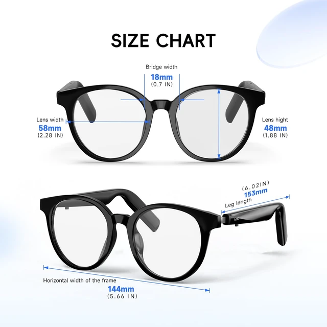 Alt view image 7 of 7 - AI Glasses for Men & Women, Smart Glasses Powered by ChatGPT with 74-Language Translation, Bluetooth 5.4 Glasses,Blue Light Filtering,11H Music Play for Driving, Travel, Business Daily Use