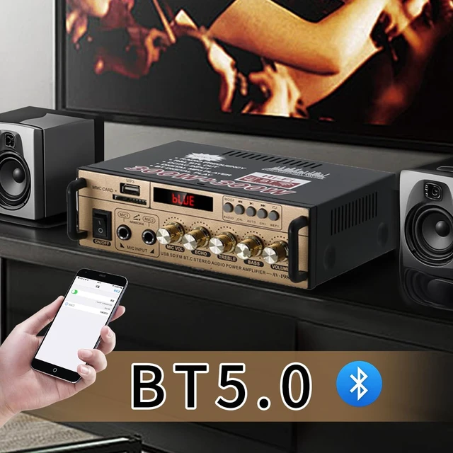 Alt view image 7 of 7 - 2.1 Channel Bluetooth HiFi Stereo Subwoofer Amplifier, RMS 20Wx2+40W Mini Digital Audio Power Amplifier & Bass Treble Control for Home Speakers, 80W Audio Stereo with Power Supply-ST-838