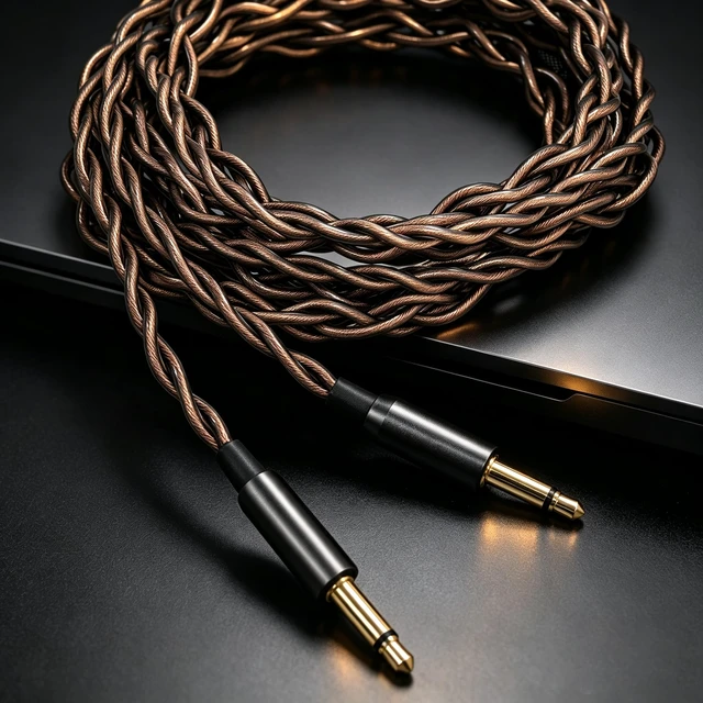 Alt view image 6 of 7 - HiFi Headphone Cable, Dual 3.5mm to 3.5mm Stereo Cable, 5N OCC Single Crystal Copper & High Purity Copper Upgrade Cable, 1.5m Headphone Extension Cord for Audiophiles & Music Lovers3.5mm Plug