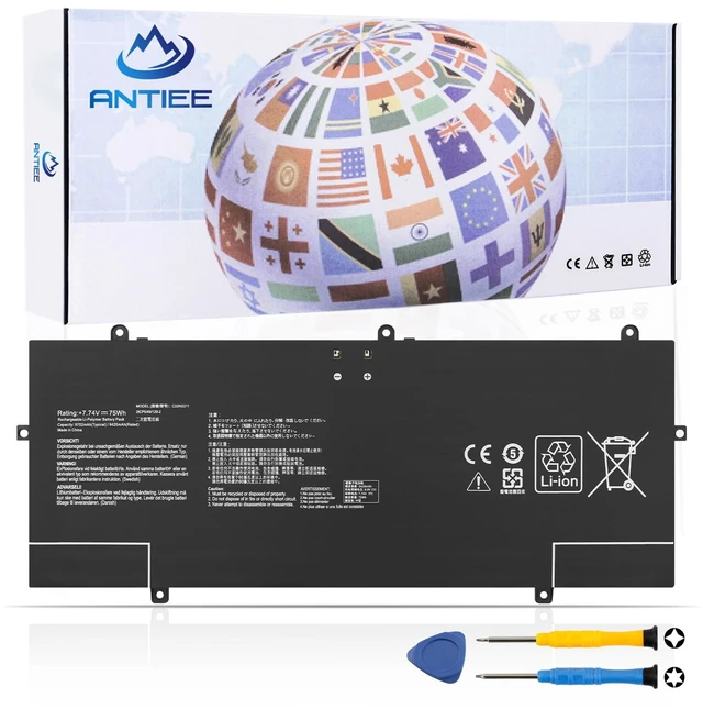 Main image of 75Wh C22N2211 Laptop Battery Replacement for Asus Zenbook 14 Q415MA UX3405 Q415MA-U5512 Q425MA-U71TB OLED UX3405CA-U7512 UX3405MA-PH77 UX3405VA UX3405ZA Series 0B200-04400000 7.74V 9702mAh