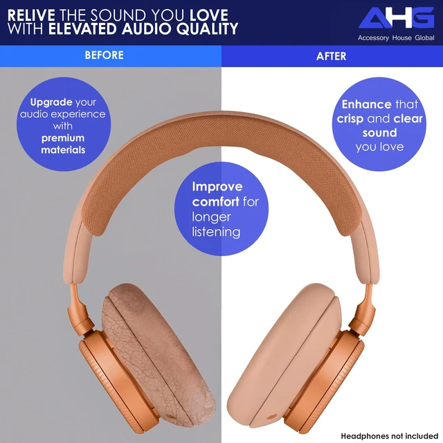 Alt view image 4 of 7 - Replacement Beoplay h100 Ear Pads Cushions Compatible with Bang & Olufsen Beoplay H100 Headphones (Sunset Apricot). Sheepskin Leather/High-Density Foam/Strong Magnet