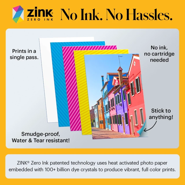 Alt view image 4 of 7 - Printomatic Full-Color Instant Print Camera Starter Bundle + Carrying Case + Zink 20pk Photo Paper - Colorful Photos On 2x3 Sticky-Back Paper - Fun Gift for Birthday Christmas Holiday - Grey