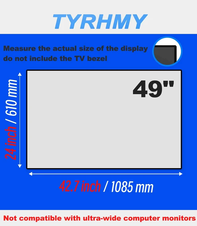 Alt view image 6 of 7 - Anti Glare Film for TV 49 inch, Anti Blue Light Screen Frosted Film, New Upgrade Frosted Surface Anti Scratch,49 in Glare TV Screen Protector