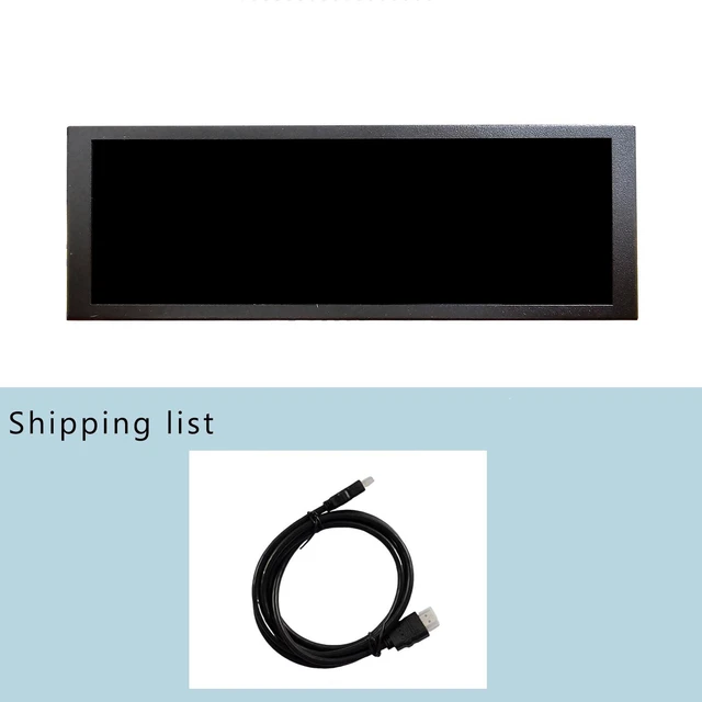 Alt view image 6 of 6 - 7.84'' 1280x400 IPS Mini Monitor Stretched Bar LCD Display,Black as PC/Computer/Laptop Speed Temperature CPU GPU Monitoring Secondary Screen