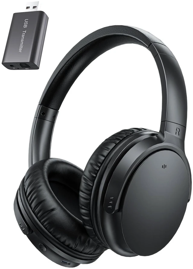 Main image of Easy One-Button Exclusively TV Headphones for Seniors, Rechargeable, Loud Clear Wireless Bluetooth Headset for Mild Hearing Loss Private Watching with USB/Optical/RCA/3.5mm