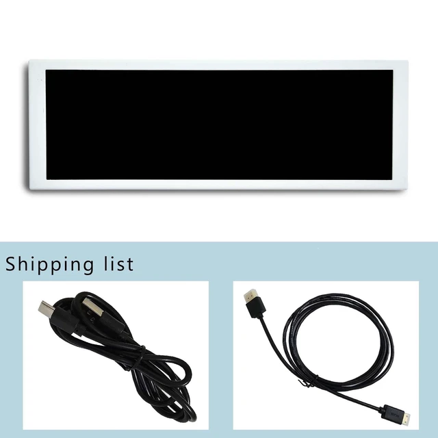 Alt view image 5 of 5 - 7.84'' 1280x400 IPS Mini Monitor Stretched Bar LCD Display,White as PC/Computer/Laptop Speed Temperature CPU GPU Monitoring Secondary Screen
