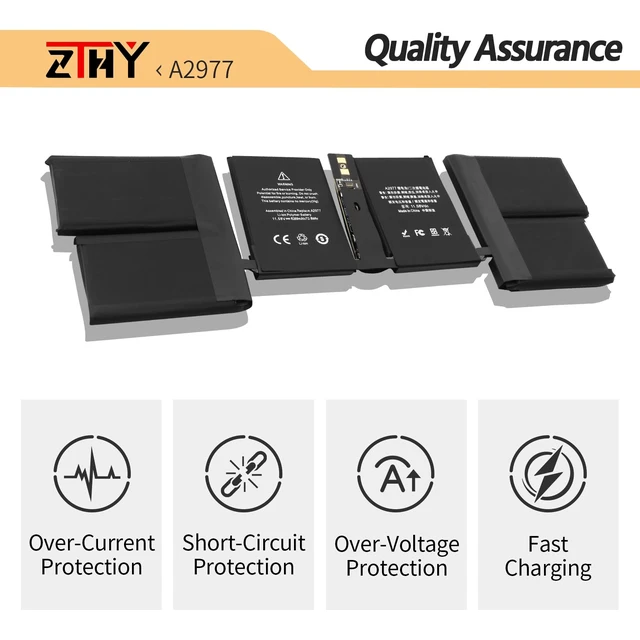 Alt view image 4 of 7 - A2977 Laptop Battery for MacBook Pro 14 inch A2992 (late 2023) Pro 14 M3 Replacement Battery for 14-inch MacBook Pro Mac15 69Wh 6068mAh 11.47V