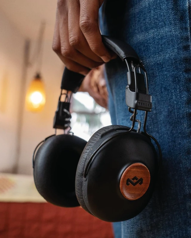 Alt view image 4 of 4 - House of Positive Vibration Frequency: Over-Ear Wireless Headphones with Microphone, Wireless Bluetooth Connectivity, 34 Hours of Playtime and Quick Charge Technology, Signature Black
