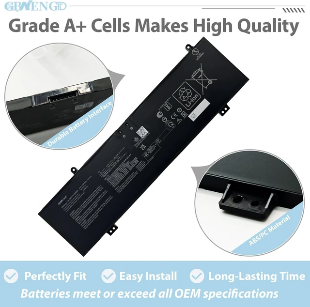 Alt view image 3 of 7 - C41N2303 Battery Replacement Compatible for ROG Zephyrus G16 GU605MV GU605M GU605MI GU605MV, for ASUS TUF Gaming A16 FA608 FA608WI FA608WU FA608WV Series