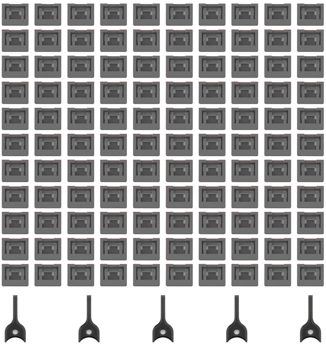 Main image of 100-Pack USB-A Port Locks with 5 Keys,Laptop Security Locks for Physical Security and Malware Protection, Removable USB-A Port Locks for PC Laptops,Protecting Data and Information Security (Black)
