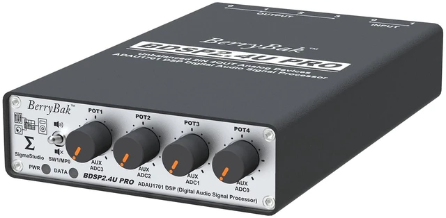 Main image of Independent ADC & DAC ADAU1701 DSP Preamp Unbalanced 2 in 4 Out, 2.2/2.1 Digital Signal 2-Way Crossover, Sigmastudio and PC UI Control for EQ and Bass Enhancement BDSP2.4U-Pro