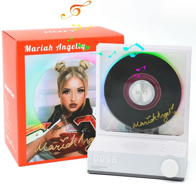 Main image of HOTT Portable CD Player,Retro Bluetooth 5.3 CD Players for Home,Music Player with HiFi Speaker,4000mAh Recheageable/Remote Contro/RGB Night Light/Sleep Timer/U Disk/Micro SD/AUX (White-A)