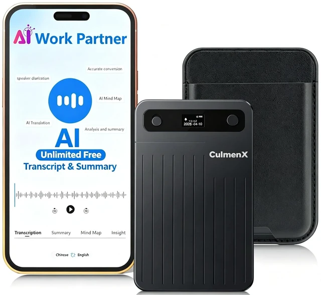 Main image of AI Voice Recorder Unlimited Transcribe Summarize 64G Bluetooth Grey App Control, Auto Transcription Summaries, Support 120+ Laguages, Portable Recorder, Meetings, Calls, Lectures, Professionals