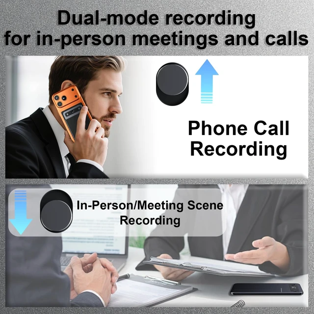 Alt view image 4 of 7 - AI Voice Recorder Unlimited Transcribe Summarize 64G Bluetooth Grey App Control, Auto Transcription Summaries, Support 120+ Laguages, Portable Recorder, Meetings, Calls, Lectures, Professionals