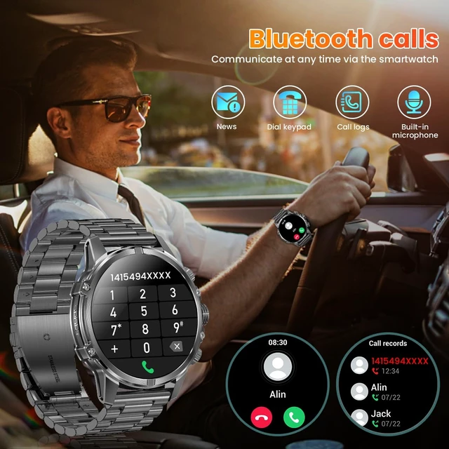 Alt view image 3 of 7 - Smart Watch, 1.75-Inch AMOLED Display, IP67 Waterproof SmartWatch for Men with Flashlight, Answer/Make Call Fitness Trackers, 120+ Sports Modes, Heart Rate Blood Oxygen, 620mAh 15 Days Battery