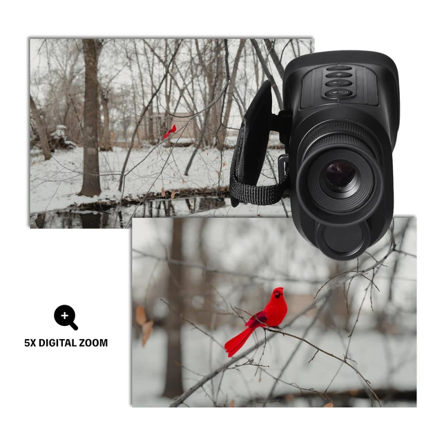 Alt view image 3 of 7 - Night Vision Binocular Camera, 4X Optical Magnification, 2.7" Full High Definition LCD Display, 300M/ 985FT Infrared Distance, 1080P High Definition Video, 16MP Photos
