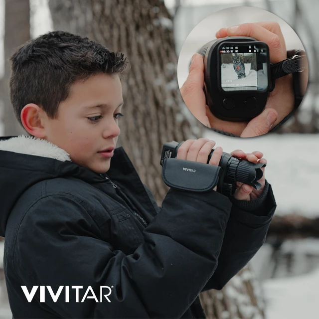 Alt view image 5 of 7 - Night Vision Binocular Camera, 4X Optical Magnification, 2.7" Full High Definition LCD Display, 300M/ 985FT Infrared Distance, 1080P High Definition Video, 16MP Photos
