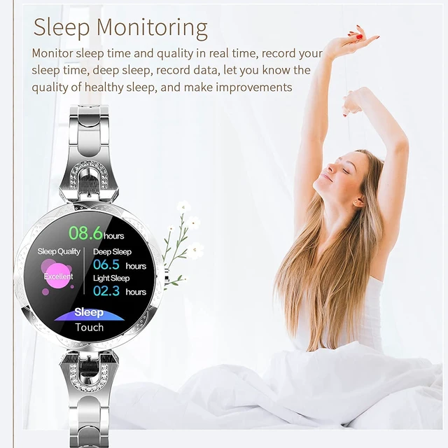 Alt view image 7 of 7 - Smartwatch for Women Compatible for Android/iOS Phones. Health and Fitness Tracker with Heart Rate Blood Pressure Bluetooth Remote Photography Female Menstrual Cycle