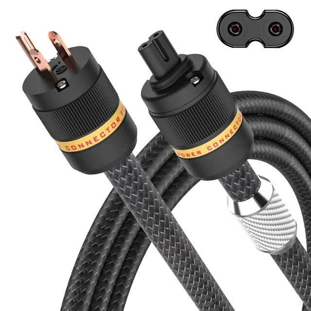 Main image of C7 HiFi Power Cable, 3.3FT, Figure 8 Audiophile Power Cord, 2x9AWG Hi-end Power Wire US AC Mains Cord with Pure Copper Conductor, US+C7 Power Plug