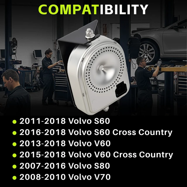 Alt view image 2 of 6 - 30659883 Alarm Siren Replacement for Volvo S60 V60 XC60 XC70 Compatible with Volvo S60, V60, V70, S80, XC60 and XC70 models. Replaces 30659882 and 31623972 alarm siren modules