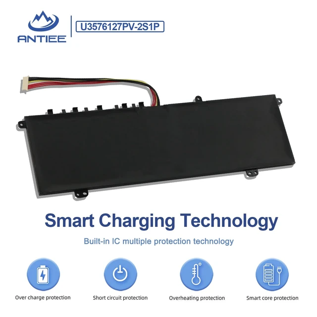 Alt view image 6 of 7 - U3576127 U3576127PV U3576127PV-2S1P Laptop Battery for Gateway gwtn156-11bk GWTN156-11BK with RTDPART Series, 5080270P, 2ICP4/76/127, 7.6V 38Wh 5000mAh