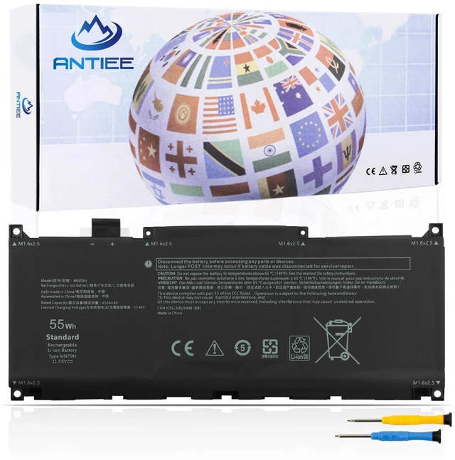 Main image of 55Wh MN79H Laptop Battery Replacement for Dell XPS 13 Plus 9320 P151G i5 93204K XPS 9320 XPS9320 XPS9320-7523BLK-PUS XPS9320-7585SLV-PUS Series J7H5M 0J7H5M NXRKW 0NXRKW 0MN79H 11.55V 4524mAh