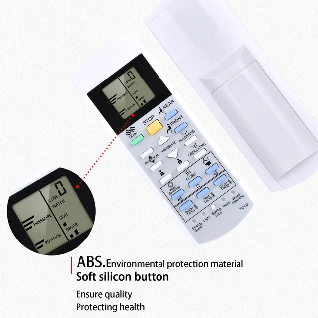 Alt view image 2 of 5 - Replacement Remote Control fits TOTO Washlet Bidet Toilet Seat SW3054AT40SW3054 TCF4911E C200 SW2044 TCF6531U SW2043 TCF6530U MS920CEMFG THU9958 G500 A200 SW2024 TCF6501U MS970CEMFG SN970M V1